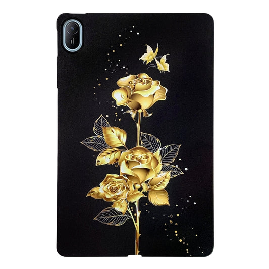 For Huawei MatePad SE 11 2024 Color Painting Pattern Smart Tablet TPU Case(Golden Rose) by bashfashion