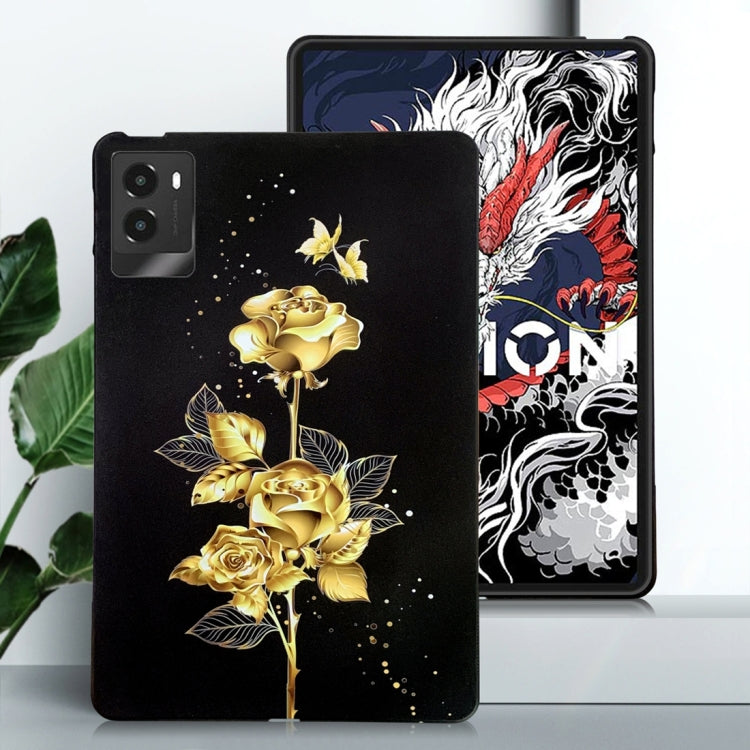 For Lenovo Legion Y700 2025 Color Painting Pattern Smart Tablet TPU Case(Golden Rose) by bashfashion