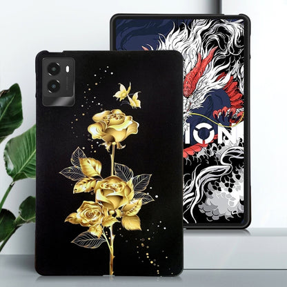 For Lenovo Legion Y700 2025 Color Painting Pattern Smart Tablet TPU Case(Golden Rose) by bashfashion