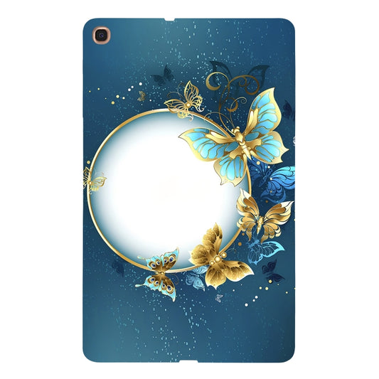 For Samsung Galaxy Tab A 10.1 (2019) Color Painting Pattern Smart Tablet TPU Case(Butterfly Circle) by bashfashion