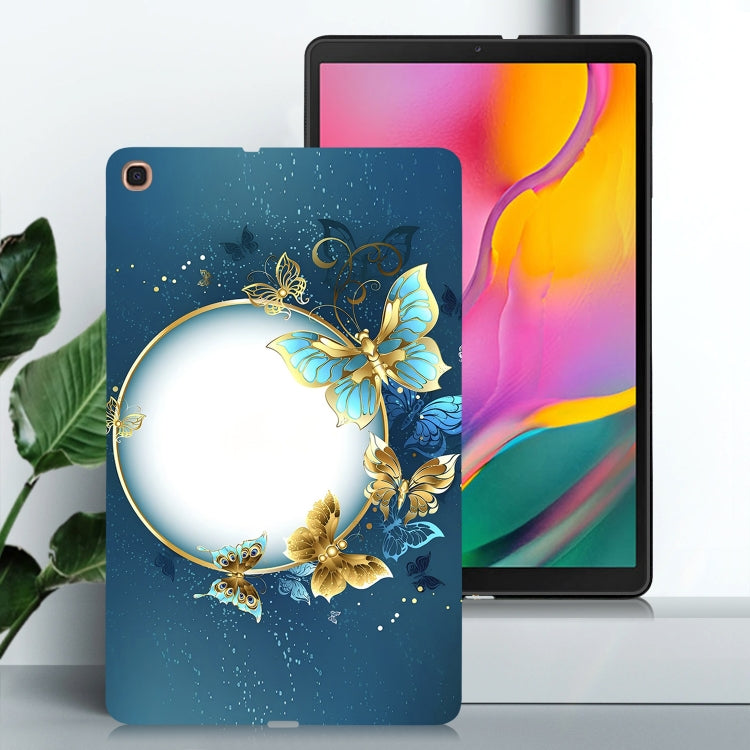 For Samsung Galaxy Tab A 10.1 (2019) Color Painting Pattern Smart Tablet TPU Case(Butterfly Circle) by bashfashion