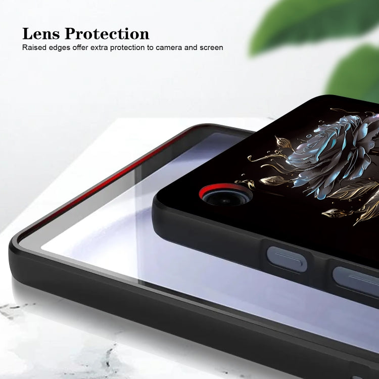 For Samsung Galaxy Tab A 10.1 (2019) Color Painting Pattern Smart Tablet TPU Case(Black Rose) by bashfashion