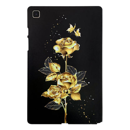 For Samsung Galaxy Tab A7 10.4 2020 Color Painting Pattern Smart Tablet TPU Case(Golden Rose) by bashfashion