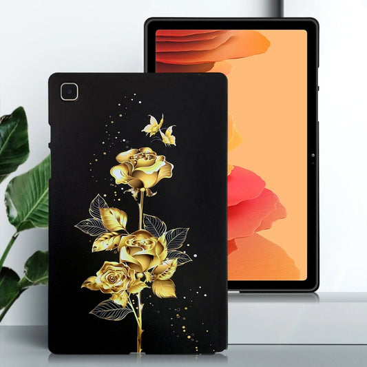 For Samsung Galaxy Tab A7 10.4 2020 Color Painting Pattern Smart Tablet TPU Case(Golden Rose) by bashfashion