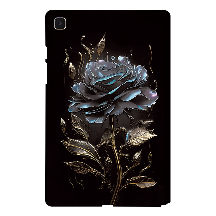 For Samsung Galaxy Tab A7 10.4 2020 Color Painting Pattern Smart Tablet TPU Case(Black Rose) by bashfashion