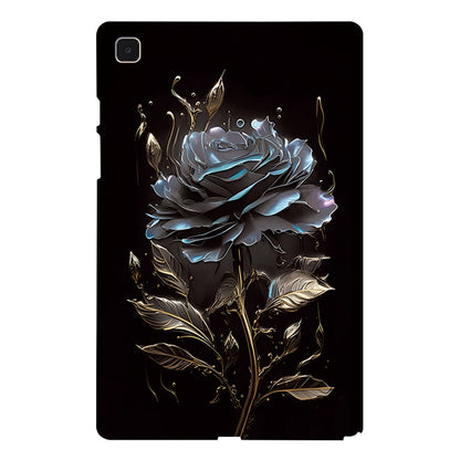 For Samsung Galaxy Tab A7 10.4 2020 Color Painting Pattern Smart Tablet TPU Case(Black Rose) by bashfashion