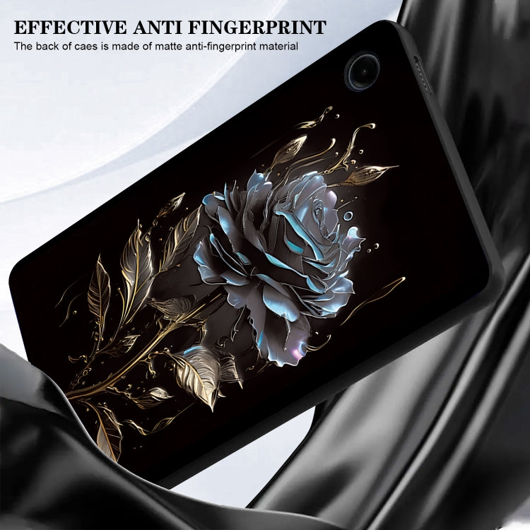 For Samsung Galaxy Tab A7 10.4 2020 Color Painting Pattern Smart Tablet TPU Case(Black Rose) by bashfashion