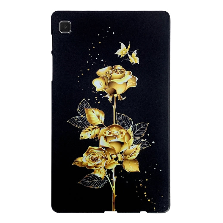 For Samsung Galaxy Tab A7 Lite Color Painting Pattern Smart Tablet TPU Case(Golden Rose) by bashfashion
