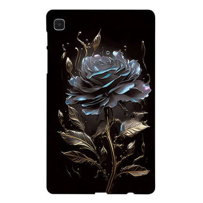 For Samsung Galaxy Tab A7 Lite Color Painting Pattern Smart Tablet TPU Case(Black Rose) by bashfashion