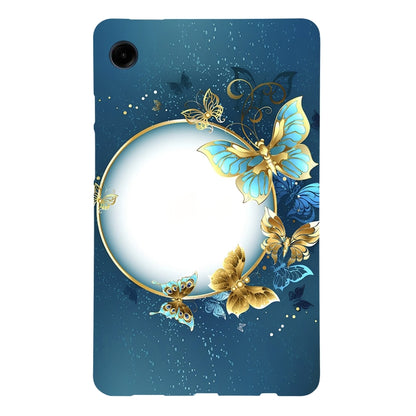 For Samsung Galaxy Tab A11 / A9 Color Painting Pattern Smart Tablet TPU Case(Butterfly Circle) by bashfashion