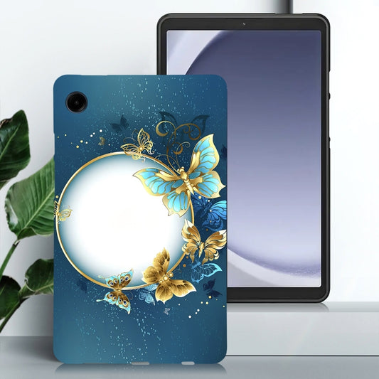 For Samsung Galaxy Tab A11 / A9 Color Painting Pattern Smart Tablet TPU Case(Butterfly Circle) by bashfashion