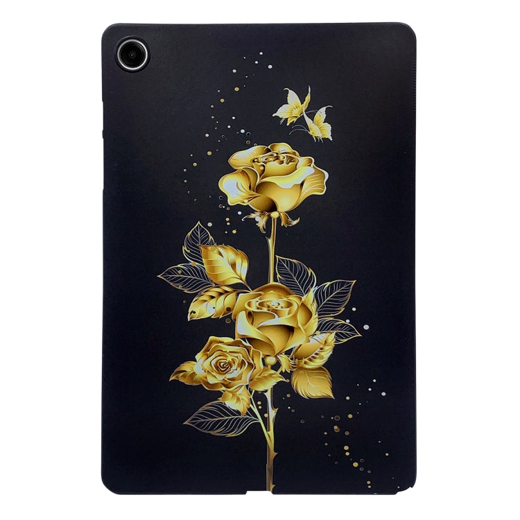 For Samsung Galaxy Tab A11+ / A9+ Color Painting Pattern Smart Tablet TPU Case(Golden Rose) by bashfashion