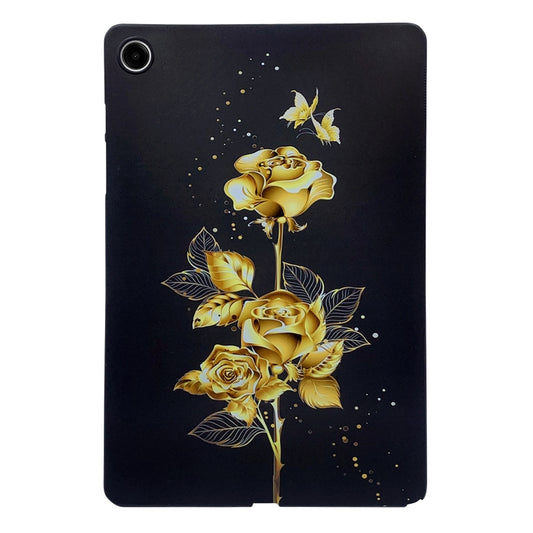 For Samsung Galaxy Tab A11+ / A9+ Color Painting Pattern Smart Tablet TPU Case(Golden Rose) by bashfashion