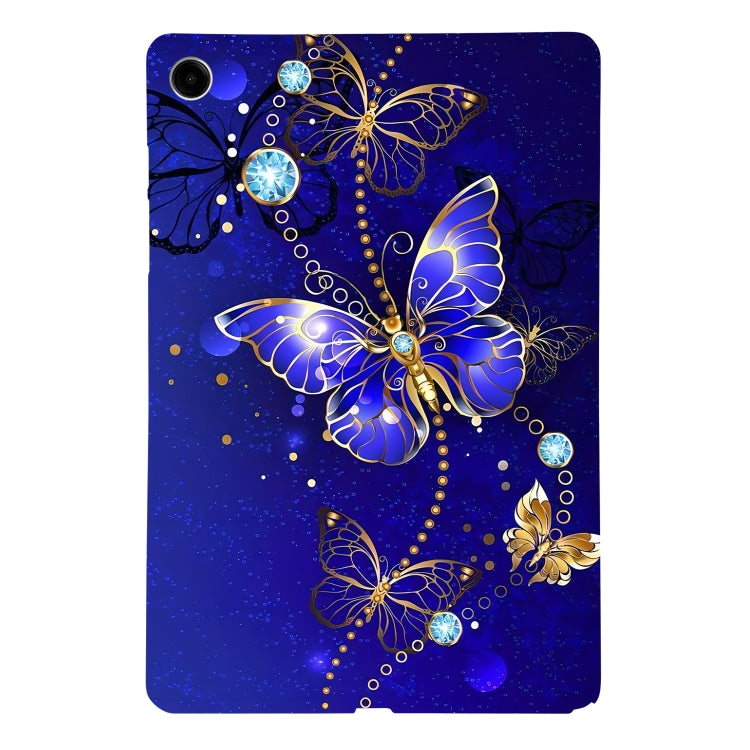 For Samsung Galaxy Tab A11+ / A9+ Color Painting Pattern Smart Tablet TPU Case(Blue Butterfly) by bashfashion