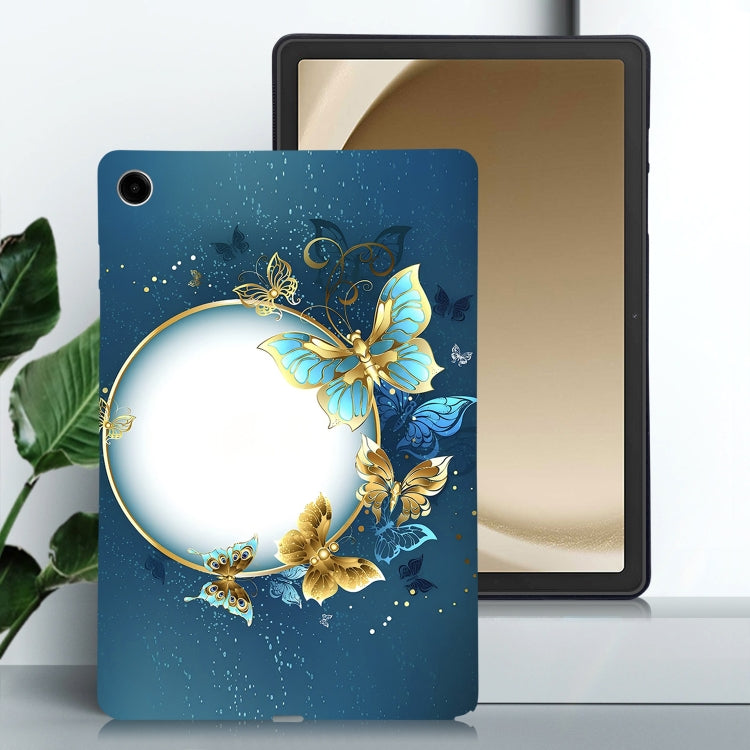 For Samsung Galaxy Tab A11+ / A9+ Color Painting Pattern Smart Tablet TPU Case(Butterfly Circle) by bashfashion