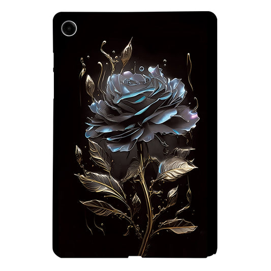 For Samsung Galaxy Tab A11+ / A9+ Color Painting Pattern Smart Tablet TPU Case(Black Rose) by bashfashion