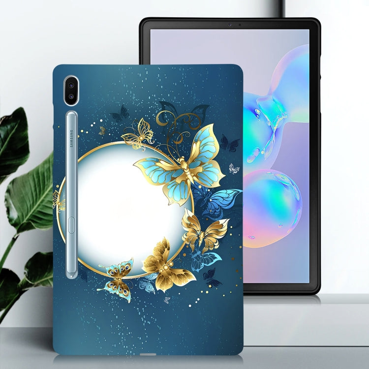 For Samsung Galaxy Tab S6 Color Painting Pattern Smart Tablet TPU Case(Butterfly Circle) by bashfashion