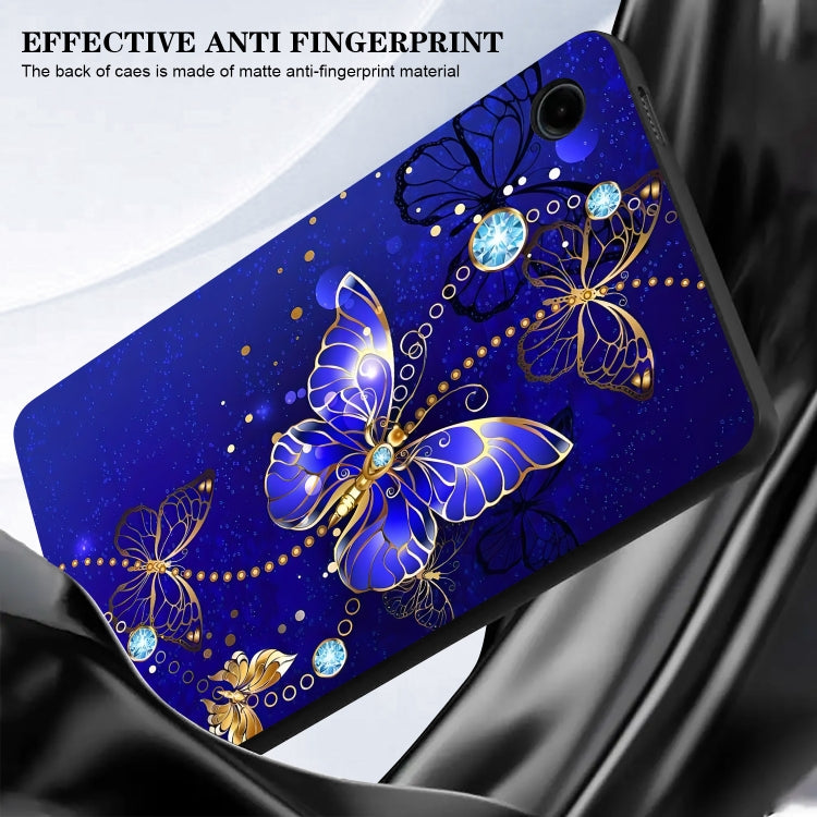 For Samsung Galaxy Tab S7 / S8 Color Painting Pattern Smart Tablet TPU Case(Blue Butterfly) by bashfashion