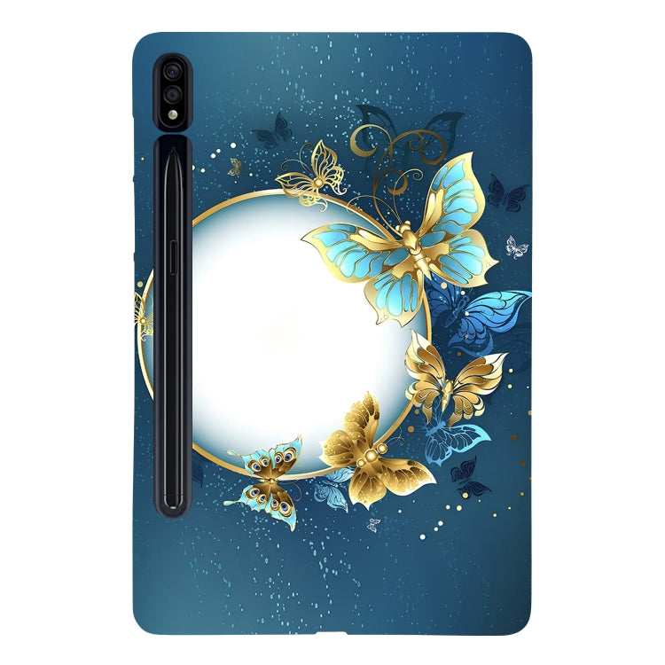 For Samsung Galaxy Tab S7 / S8 Color Painting Pattern Smart Tablet TPU Case(Butterfly Circle) by bashfashion