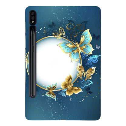 For Samsung Galaxy Tab S7 / S8 Color Painting Pattern Smart Tablet TPU Case(Butterfly Circle) by bashfashion