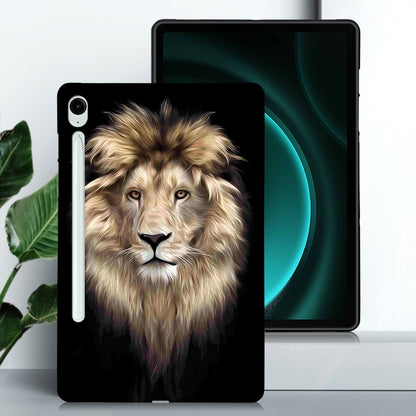 For Samsung Galaxy Tab S9 / S9 FE Color Painting Pattern Smart Tablet TPU Case(Lion) by bashfashion