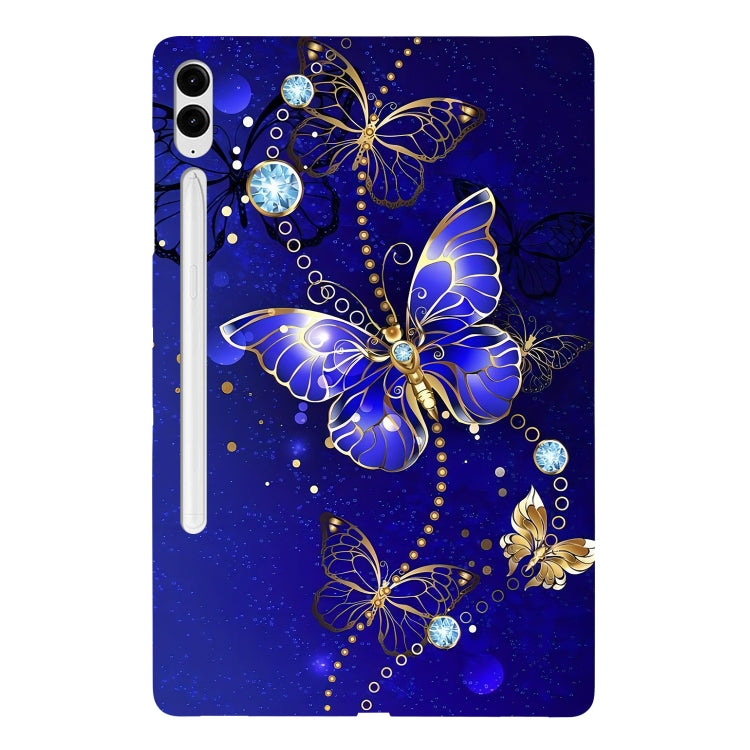 For Samsung Galaxy Tab S9+ / S9 FE+ Color Painting Pattern Smart Tablet TPU Case(Blue Butterfly) by bashfashion