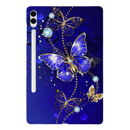 For Samsung Galaxy Tab S9+ / S9 FE+ Color Painting Pattern Smart Tablet TPU Case(Blue Butterfly) by bashfashion