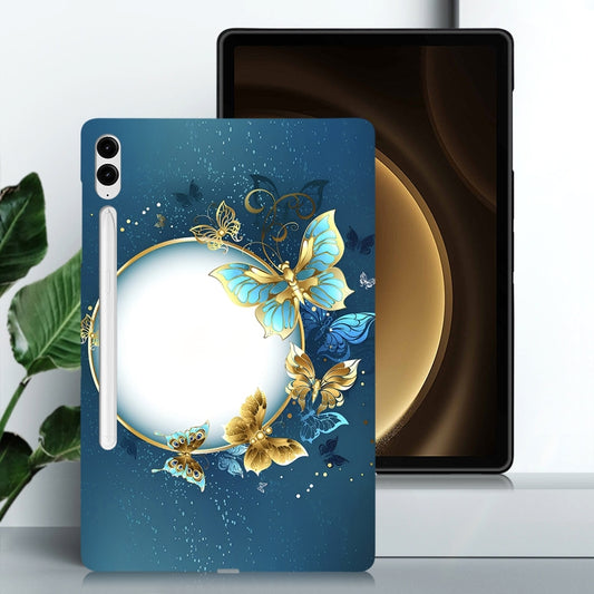 For Samsung Galaxy Tab S9+ / S9 FE+ Color Painting Pattern Smart Tablet TPU Case(Butterfly Circle) by bashfashion