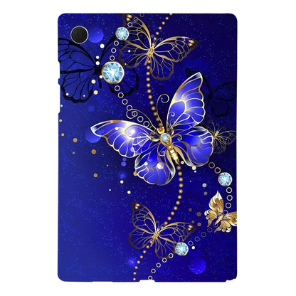 For Samsung Galaxy Tab A8 10.5 2021 Color Painting Pattern Smart Tablet TPU Case(Blue Butterfly) by bashfashion