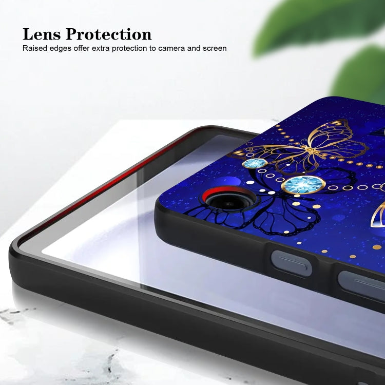 For Samsung Galaxy Tab A8 10.5 2021 Color Painting Pattern Smart Tablet TPU Case(Blue Butterfly) by bashfashion