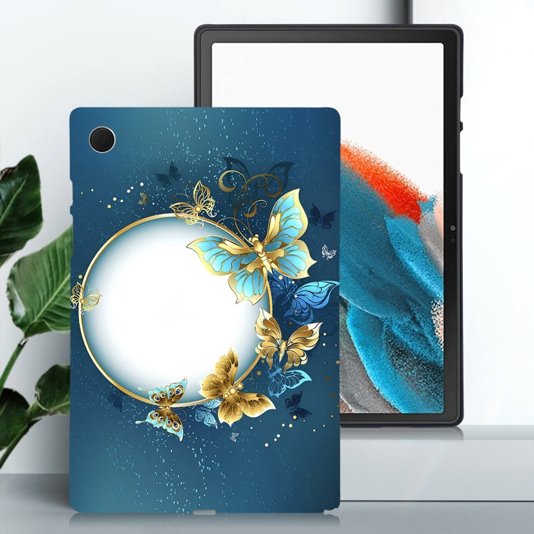 For Samsung Galaxy Tab A8 10.5 2021 Color Painting Pattern Smart Tablet TPU Case(Butterfly Circle) by bashfashion
