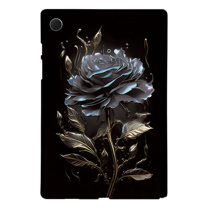 For Samsung Galaxy Tab A8 10.5 2021 Color Painting Pattern Smart Tablet TPU Case(Black Rose) by bashfashion