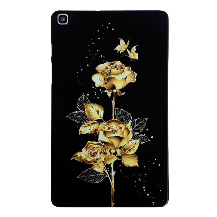 For Samsung Galaxy Tab A 8.0 2019 Color Painting Pattern Smart Tablet TPU Case(Golden Rose) by bashfashion