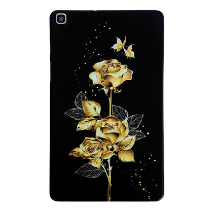 For Samsung Galaxy Tab A 8.0 2019 Color Painting Pattern Smart Tablet TPU Case(Golden Rose) by bashfashion