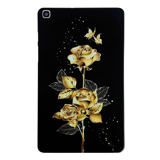 For Samsung Galaxy Tab A 8.0 2019 Color Painting Pattern Smart Tablet TPU Case(Golden Rose) by bashfashion