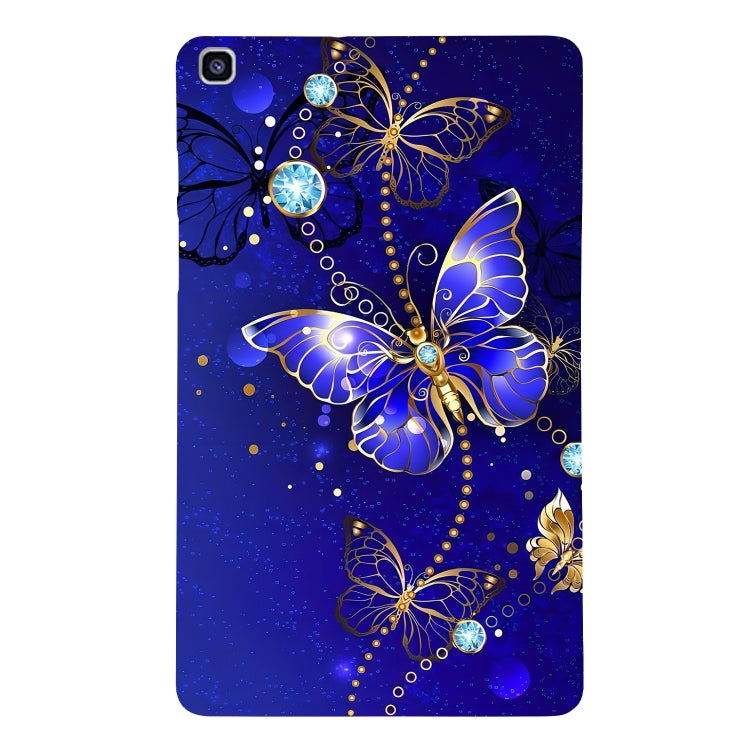 For Samsung Galaxy Tab A 8.0 2019 Color Painting Pattern Smart Tablet TPU Case(Blue Butterfly) by bashfashion