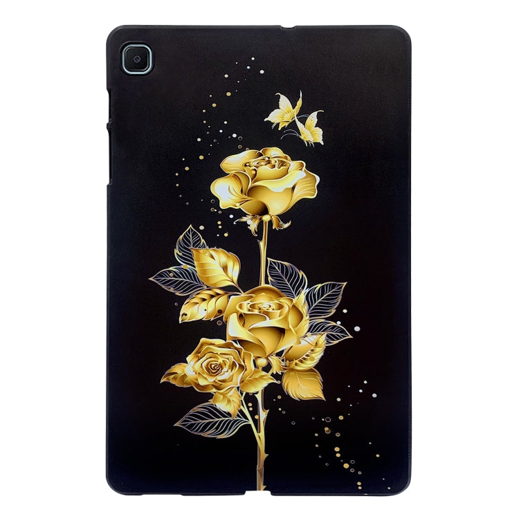 For Samsung Galaxy Tab S6 Lite 2024 / 2022 Color Painting Pattern Smart Tablet TPU Case(Golden Rose) by bashfashion