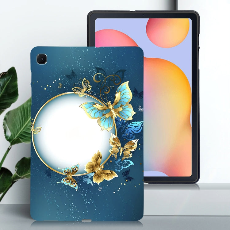 For Samsung Galaxy Tab S6 Lite 2024 / 2022 Color Painting Pattern Smart Tablet TPU Case(Butterfly Circle) by bashfashion