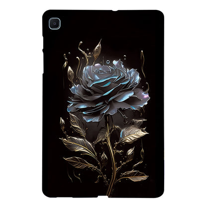For Samsung Galaxy Tab S6 Lite 2024 / 2022 Color Painting Pattern Smart Tablet TPU Case(Black Rose) by bashfashion