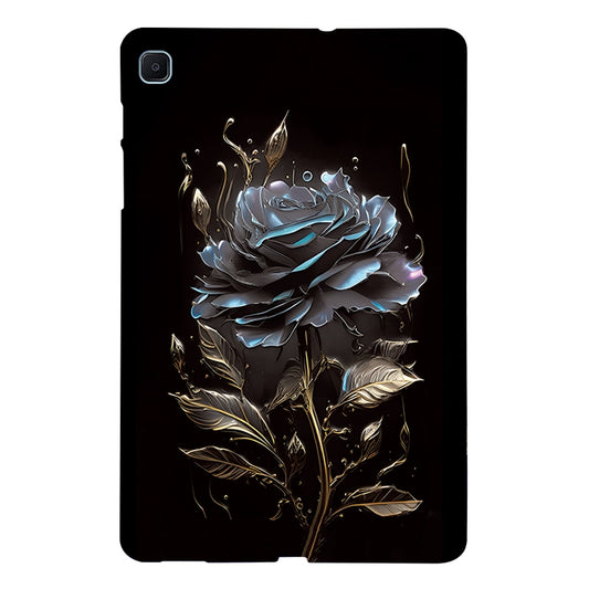 For Samsung Galaxy Tab S6 Lite 2024 / 2022 Color Painting Pattern Smart Tablet TPU Case(Black Rose) by bashfashion