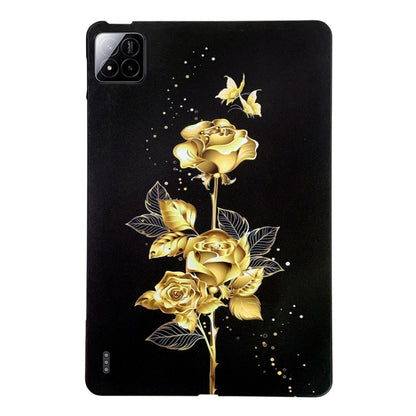 For Xiaomi Pad 7 / Pad 7 Pro Color Painting Pattern Smart Tablet TPU Case(Golden Rose) by bashfashion