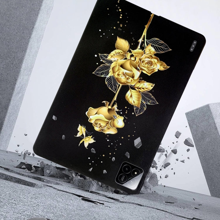 For Xiaomi Pad 7 / Pad 7 Pro Color Painting Pattern Smart Tablet TPU Case(Golden Rose) by bashfashion