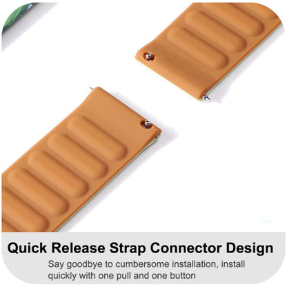 22mm Contrast Color Magnetic Silicone Watch Band(Indigo Blue) by bashfashion