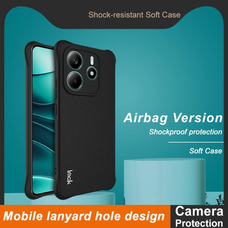 For Redmi Note 14 5G Global imak Shockproof Airbag TPU Phone Case(Matte Black) by imak