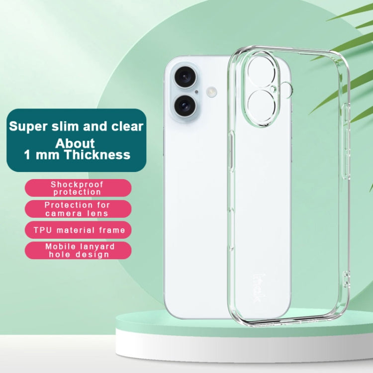 For iPhone 16 IMAK UX-5 Series Transparent TPU Phone Case(Transparent) by imak