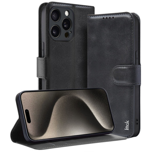 For iPhone 15 Pro IMAK Count Series Flip Leather Phone Case(Black) by imak