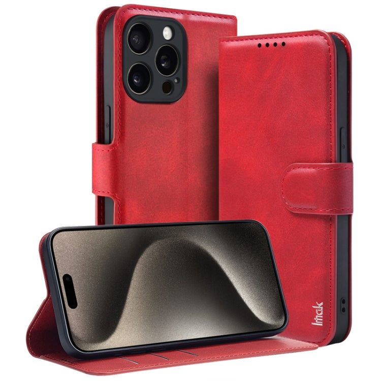 For iPhone 15 Pro IMAK Count Series Flip Leather Phone Case(Red) by imak