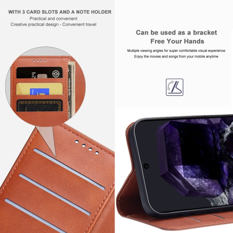 For iPhone 15 Pro IMAK Count Series Flip Leather Phone Case(Brown) by imak