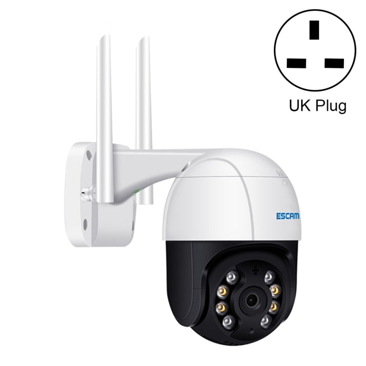 ESCAM QF518 5MP Smart WiFi IP Camera, Support AI Humanoid Detection / Auto Tracking / Dual Light Night Vision / Cloud Storage / Two Way Audio / TF Card, Plug:UK Plug(White) by ESCAM