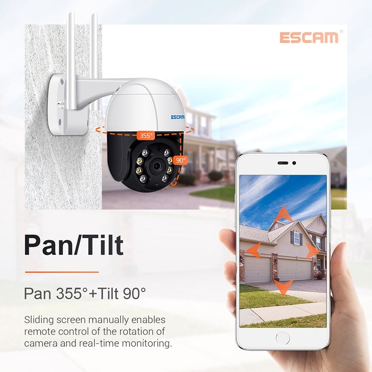ESCAM QF518 5MP Smart WiFi IP Camera, Support AI Humanoid Detection / Auto Tracking / Dual Light Night Vision / Cloud Storage / Two Way Audio / TF Card, Plug:AU Plug(White) by ESCAM